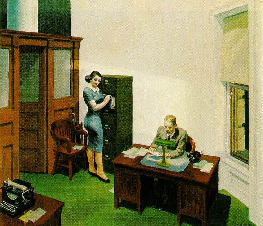 The 'Office at Night' painitng by Edward Hopper (1940)
